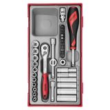 Zestaw kluczy nasadowych z chwytem kwadratowym ¼" Teng Tools TT1435