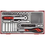 Zestaw kluczy nasadowych z chwytem kwadratowym ¼" Teng Tools TT1435