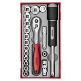 19-elementowy zestaw kluczy nasadowych z chwytem □ 3/8" Teng Tools TT3819