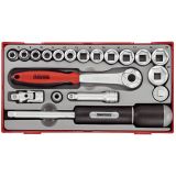 19-elementowy zestaw kluczy nasadowych z chwytem □ 3/8" Teng Tools TT3819