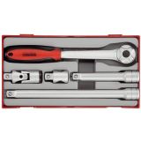 Zestaw pokrętła zapadkowego z chwytem kwadratowym ½" Teng Tools TT1205