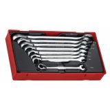 8-elementowy zestaw kluczy płasko-oczkowych zapadkowych calowych Teng Tools TT6508R