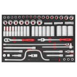 63-elementowy zestaw kluczy nasadowych z chwytem kwadratowym 1/2", Teng Tools TTESK63