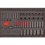 73-elementowy zestaw nasadek udarowych z chwytem kwadratowym 3/8" i 1/2", Teng Tools TTEISK73