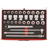 32-elementowy zestaw kluczy nasadowych z chwytem kwadratowym 3/4", Teng Tools TTESK32