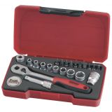 Zestaw kluczy nasadowych z chwytem kwadratowym 1/4" Teng Tools T1422