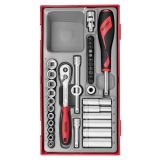 Zestaw kluczy nasadowych z chwytem kwadratowym 1/4" Teng Tools TT143512