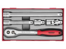 Zestaw pokrętła zapadkowego z chwytem kwadratowym ½" Teng Tools TT1205