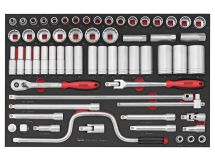 63-elementowy zestaw kluczy nasadowych z chwytem kwadratowym 1/2", Teng Tools TTESK63
