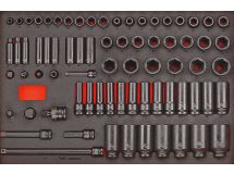 73-elementowy zestaw nasadek udarowych z chwytem kwadratowym 3/8" i 1/2", Teng Tools TTEISK73