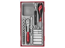 Zestaw kluczy nasadowych z chwytem kwadratowym 1/4" Teng Tools TT143512