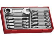 10-elementowy zestaw krótkich kluczy płasko-oczkowych z grzechotką TT6010MRS