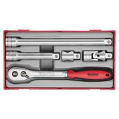 Zestaw pokrętła zapadkowego z chwytem kwadratowym ½" Teng Tools TT1205