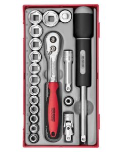 19-elementowy zestaw kluczy nasadowych z chwytem □ 3/8" Teng Tools TT3819