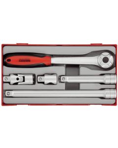 Zestaw pokrętła zapadkowego z chwytem kwadratowym ½" Teng Tools TT1205