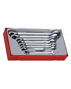 8-elementowy zestaw kluczy płasko-oczkowych zapadkowych Teng Tools TT6508R