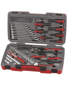 67-elementowy zestaw narzędzi nasadowych z chwytem kwadratowym 3/8". Teng Tools T3867