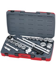 22-elementowy zestaw narzędzi nasadowych z chwytem kwadratowym 3/4" Teng Tools T3422S