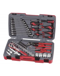 68-elementowy zestaw kluczy nasadowych z chwytem kwadratowym 1/2". Teng Tools T1268