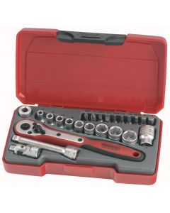 Zestaw kluczy nasadowych z chwytem kwadratowym 1/4" Teng Tools T1424