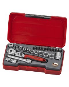 Zestaw kluczy nasadowych z chwytem kwadratowym 1/4" Teng Tools T1424S